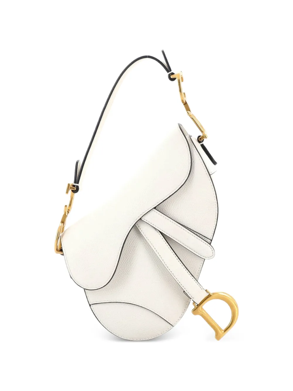 Christian Dior Pre-Owned Saddle Handbag Leather Mini shoulder bag - Bianco