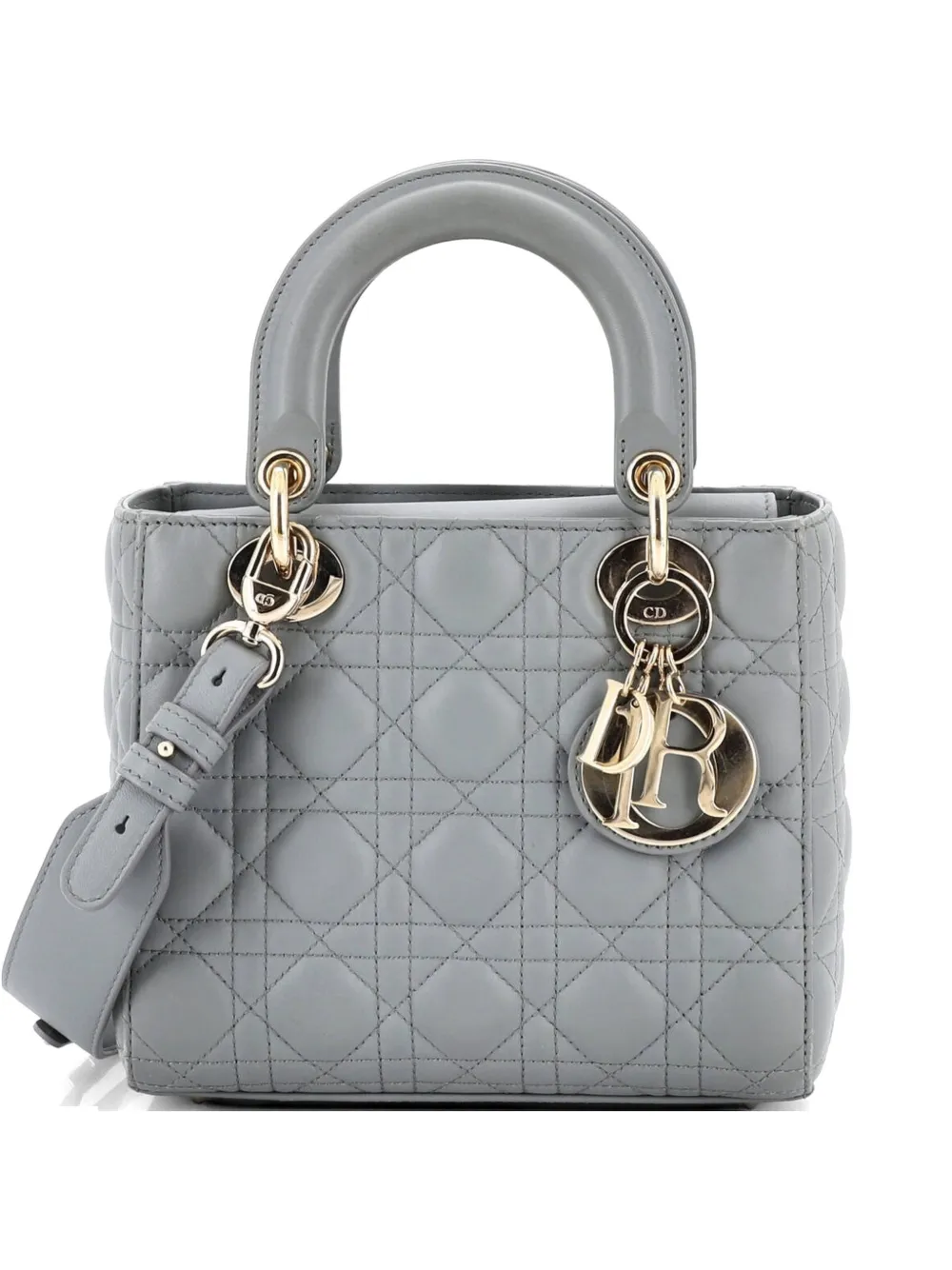Christian Dior Pre-Owned Borsa a tracolla My ABCDior Lady Dior in pelle di agnello trapuntata con motivo Cannage - Grigio