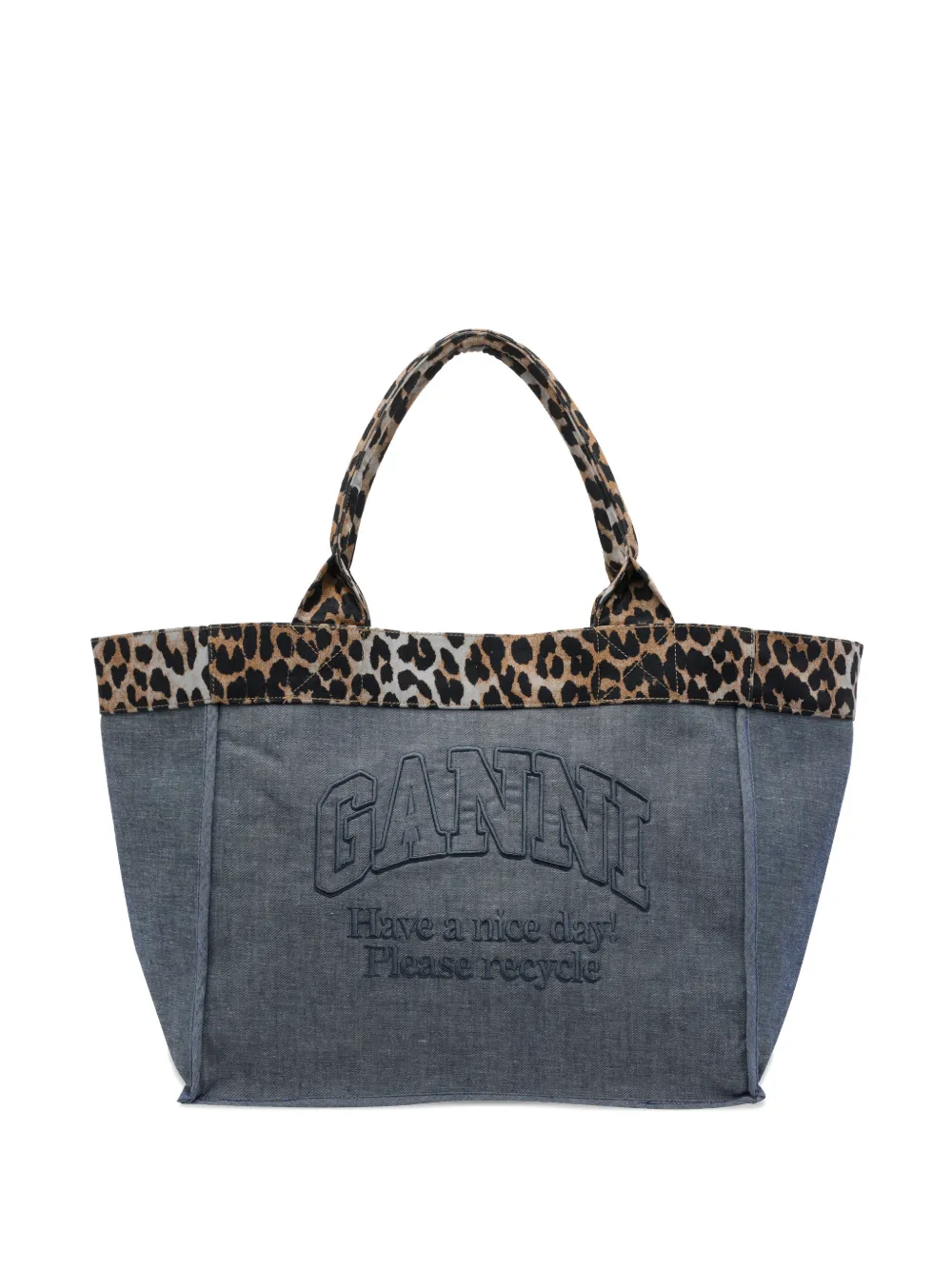 GANNI logo tote bag - Blu