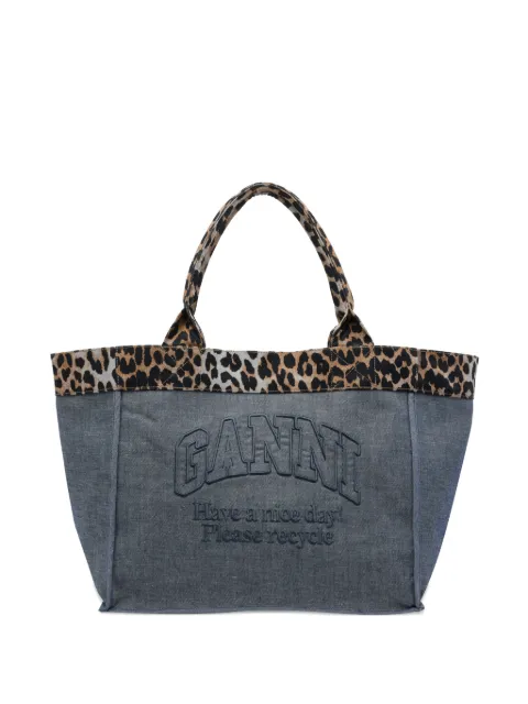GANNI logo tote bag