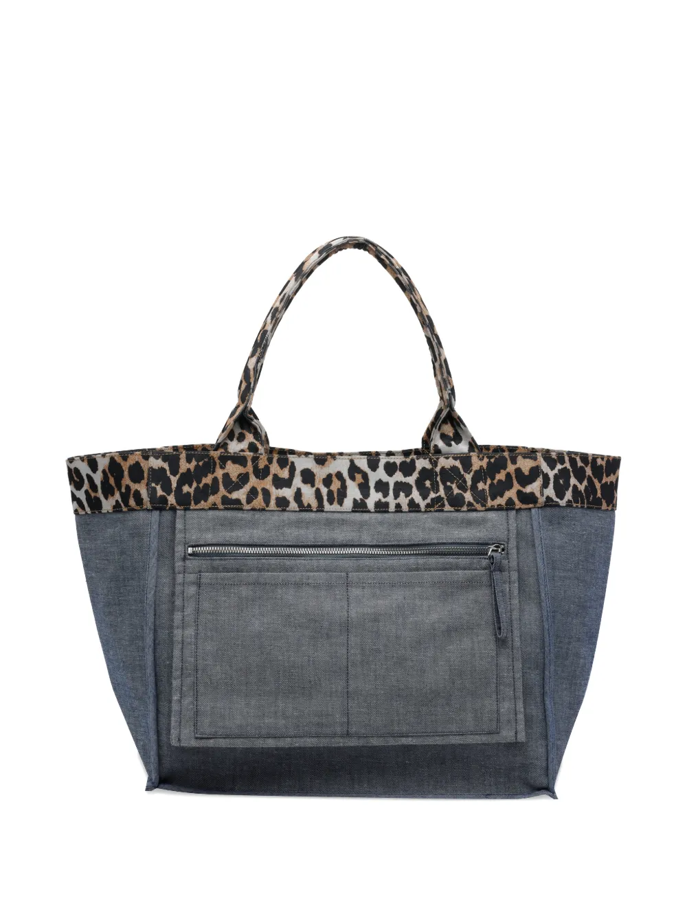 GANNI Shopper met logo Blauw