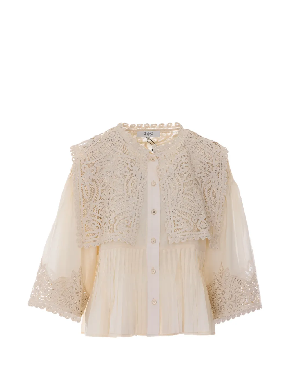 Sea Adelina embroidered lace top - Toni neutri