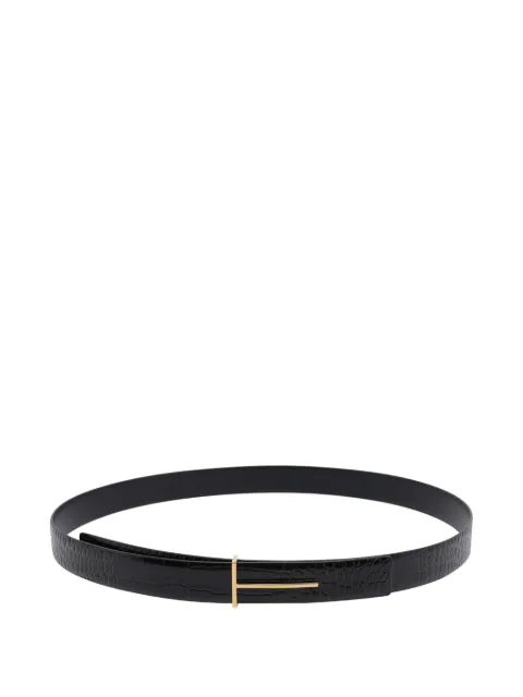 TOM FORD crocodile-effect logo belt
