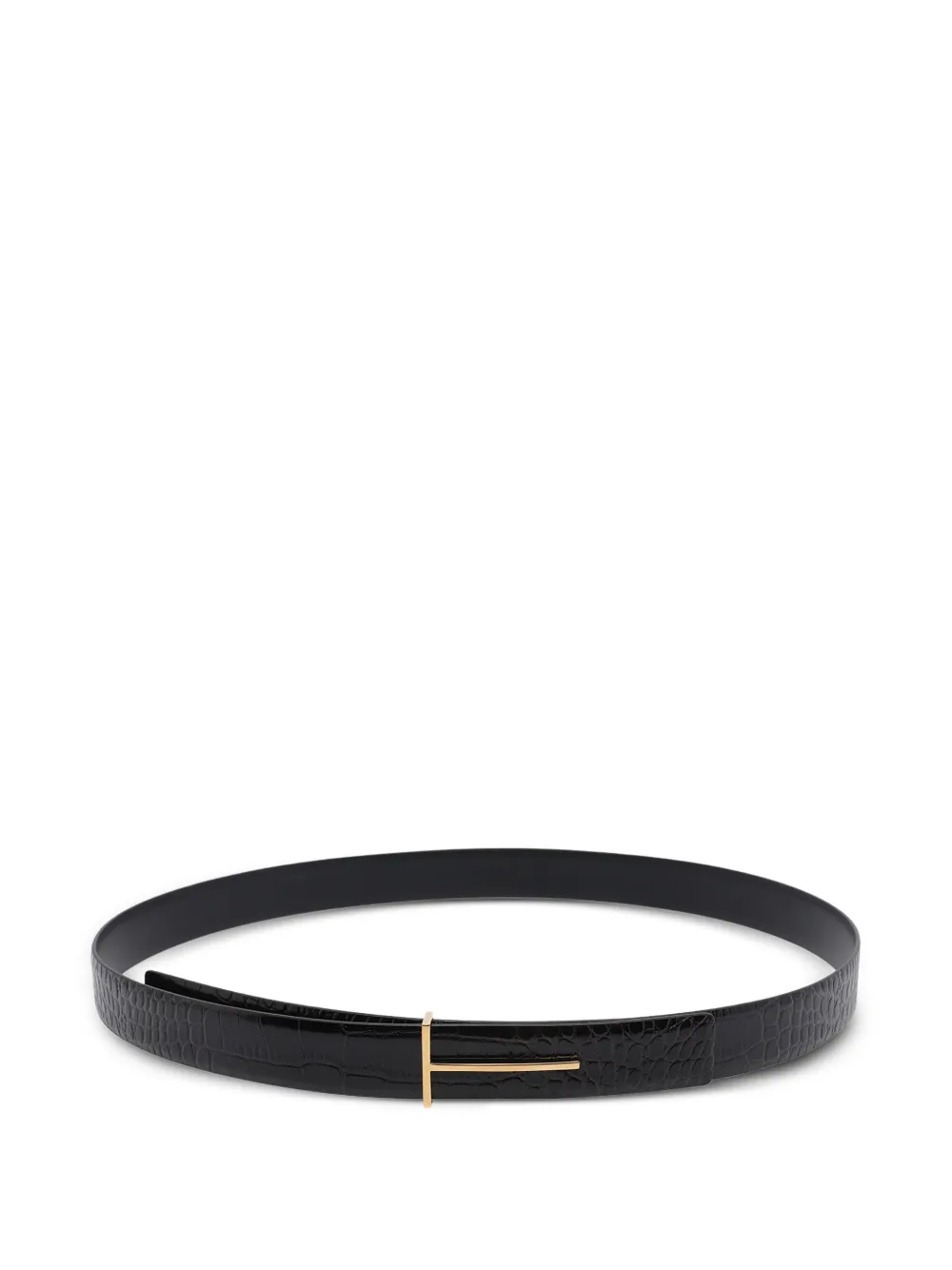TOM FORD crocodile-effect logo belt - Nero