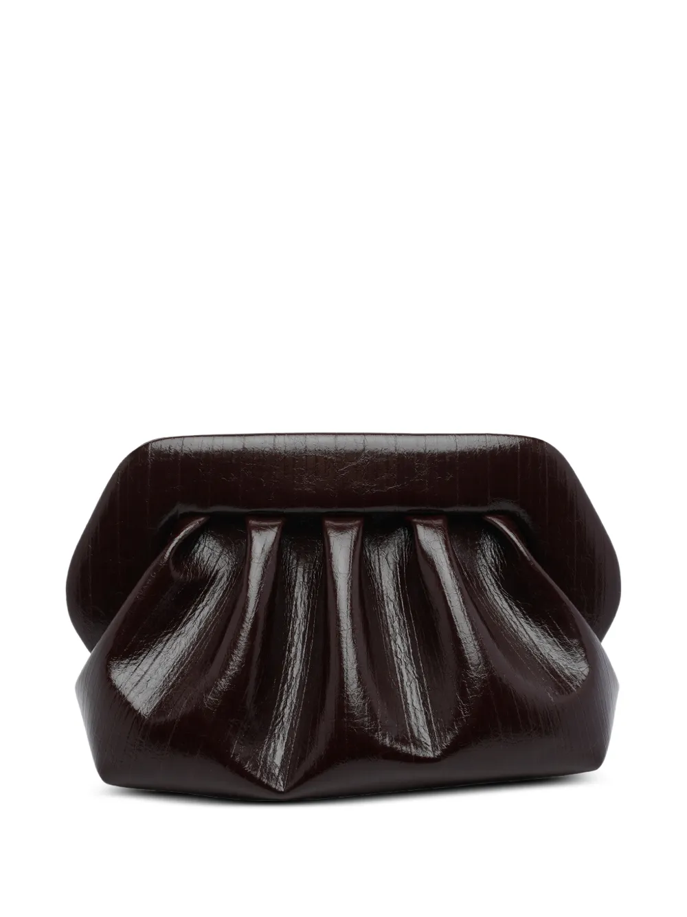 Themoirè Bios gathered-effect clutch bag - Marrone