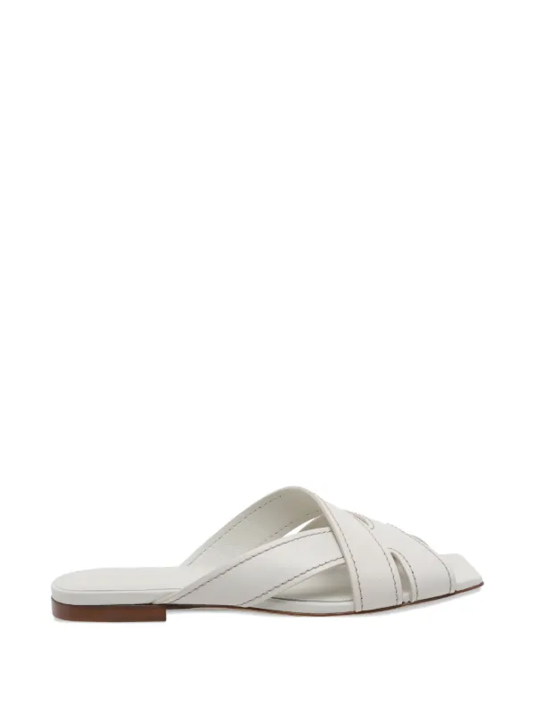 Tod's Square Sandals in White