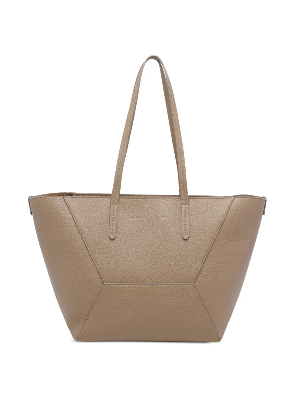 Brunello Cucinelli Duo zip leather shoulder bag - Toni neutri