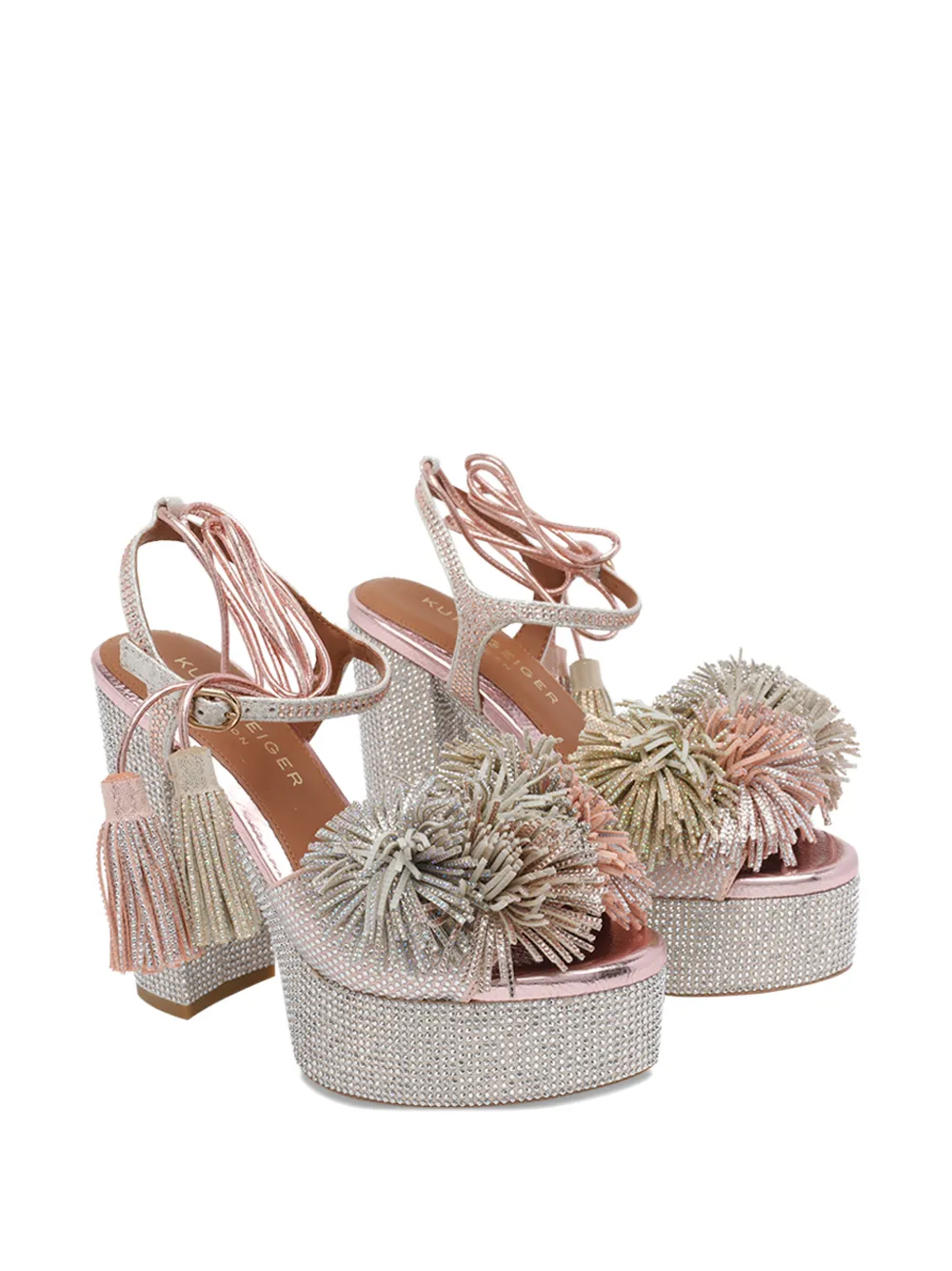 Kurt Geiger London Sandalen met stras en kwastje Zilver