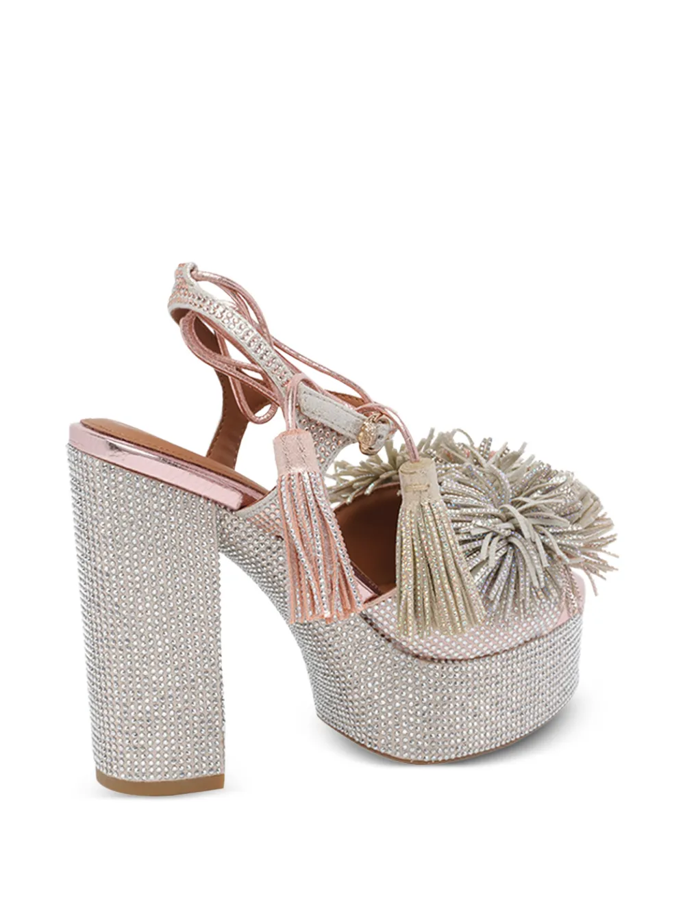  Kurt Geiger London Strass Tassel Sandals - Silver 