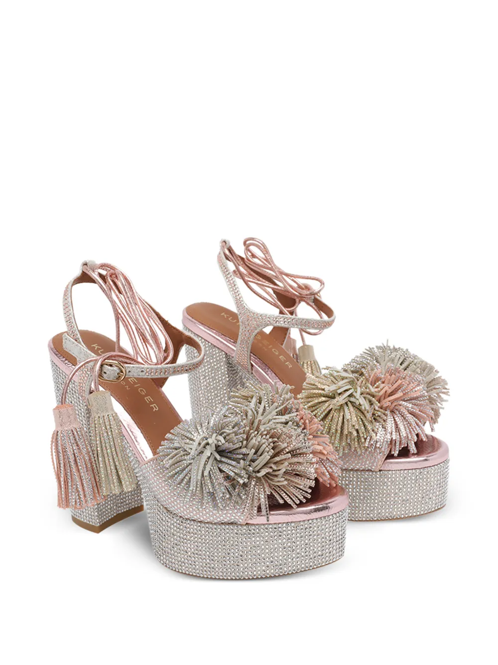  Kurt Geiger London Strass Tassel Sandals - Silver 