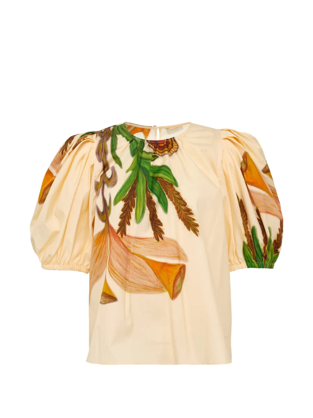 Ulla Johnson puff-sleeve floral top - Toni neutri