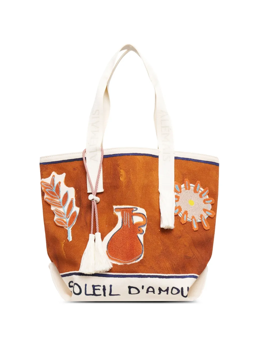 ALEMAIS Soleil D'Amour patch tote bag - Marrone