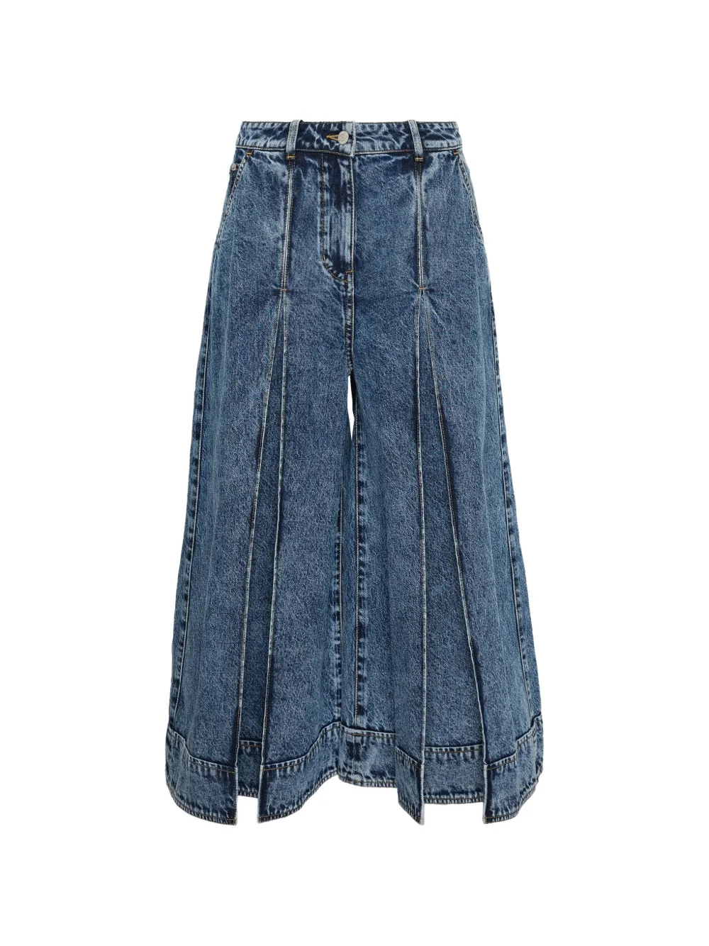 3.1 Phillip Lim logo-patch culotte jeans - Blu