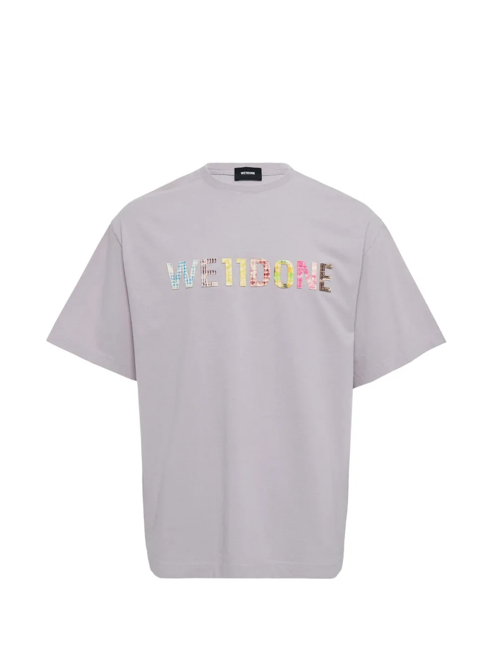 We11done T-shirt a quadri - Grigio