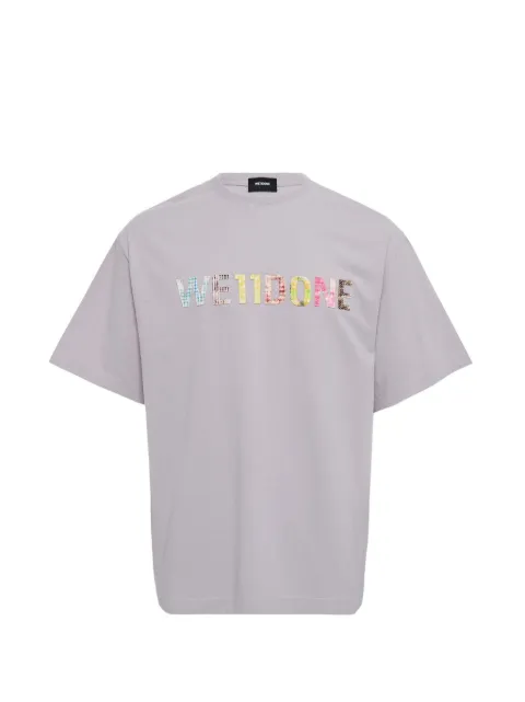 We11done checkered logo T-shirt