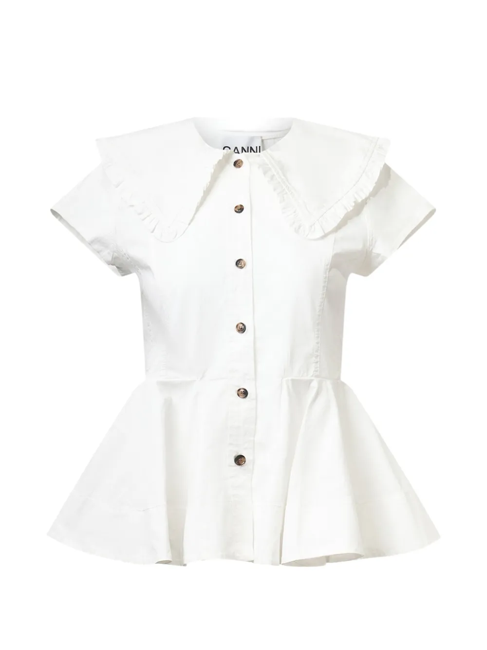 GANNI ruffle shirt - Bianco