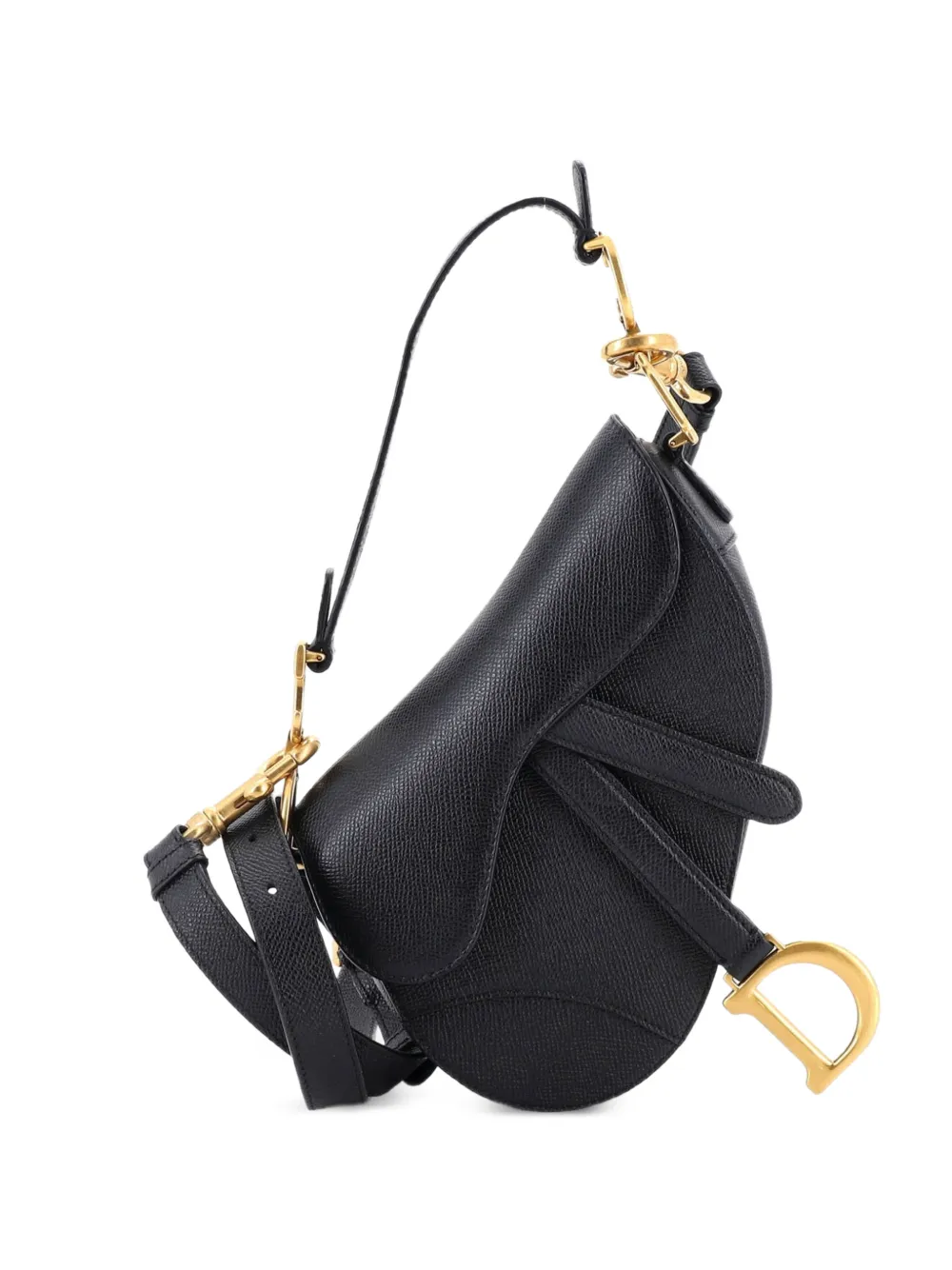 Christian Dior Pre-Owned Saddle Handbag with Strap Leather Mini shoulder bag - Nero