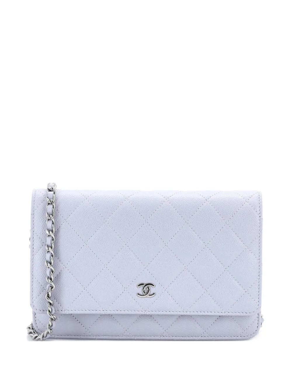 CHANEL Pre-Owned Wallet on Chain Quilted Caviar crossbody bag - Blu