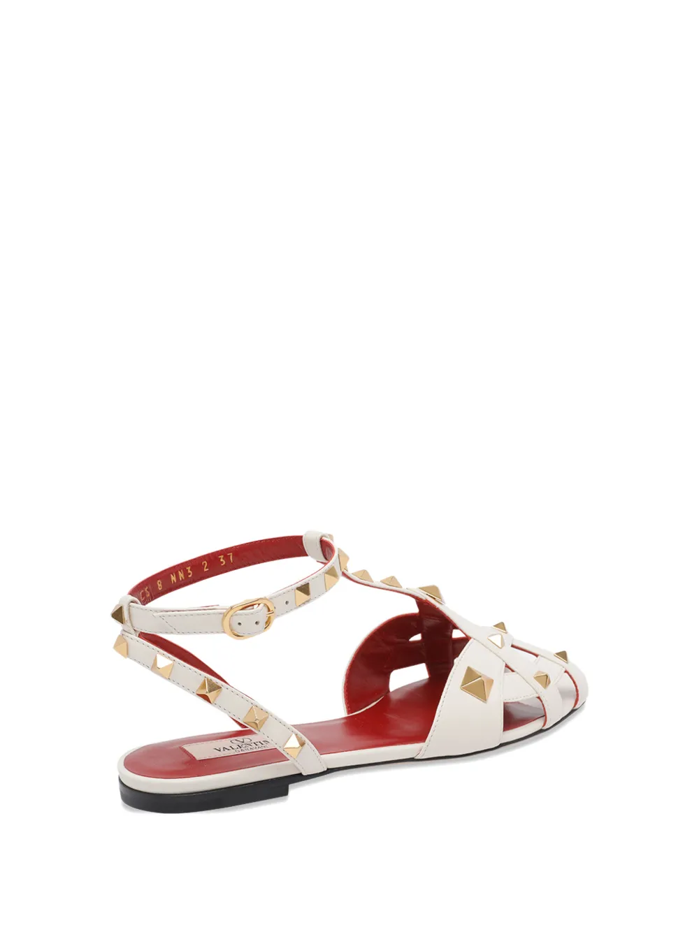 Valentino Garavani Studdy buckle leather sandals Wit