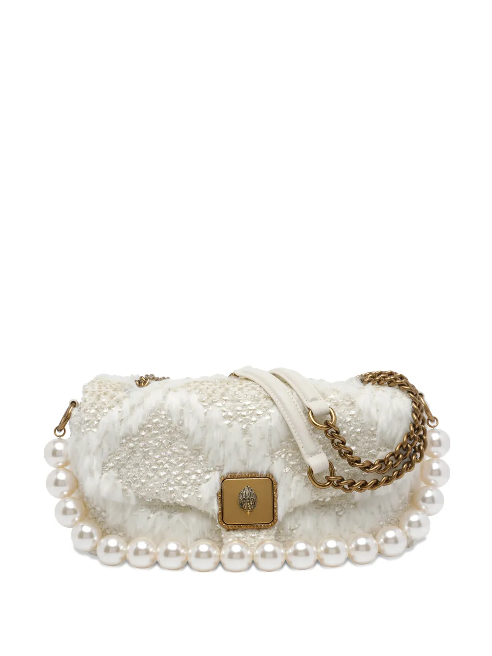 Kurt Geiger London large Pimlico pearl-detail shoulder bag - Bianco