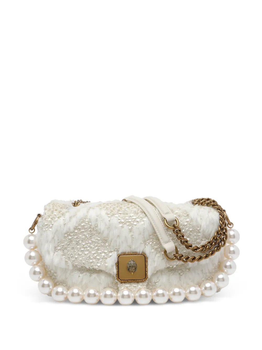 Kurt Geiger London large Pimlico pearl-detail shoulder bag - Bianco