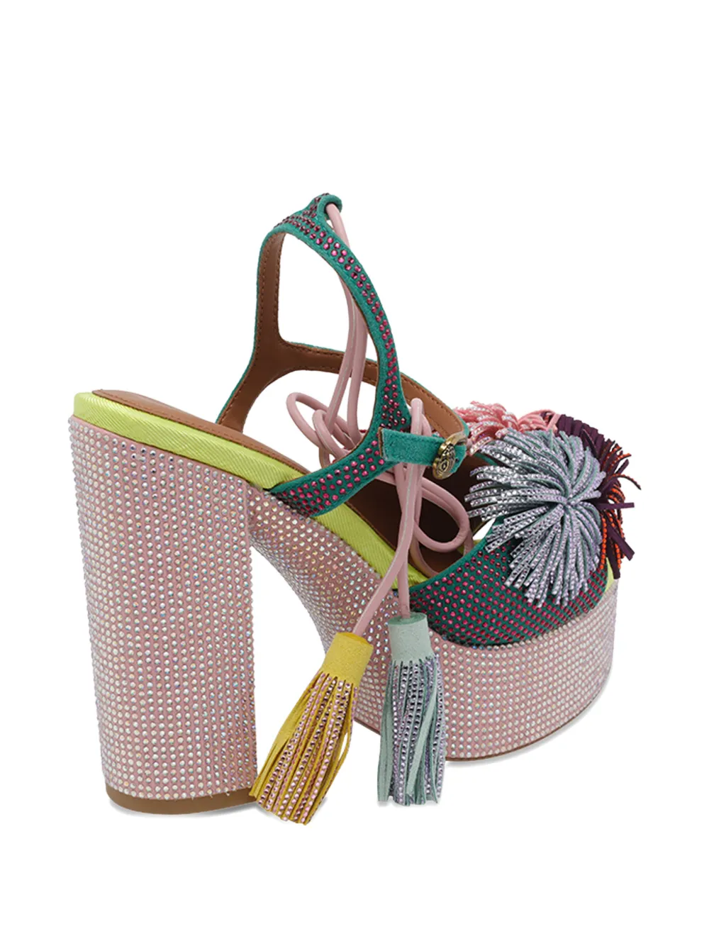 Kurt Geiger London Pom sandalen met plateauzool en strik Groen
