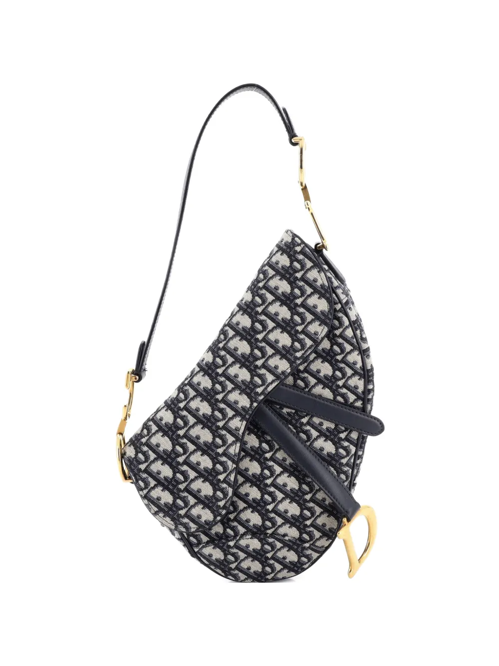 Christian Dior Pre-Owned Saddle Handbag Oblique Canvas Medium shoulder bag - Blu