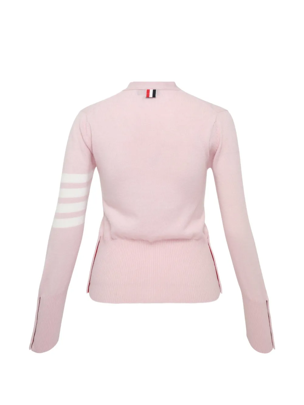Thom Browne Vest met V-hals en vier strepen Roze