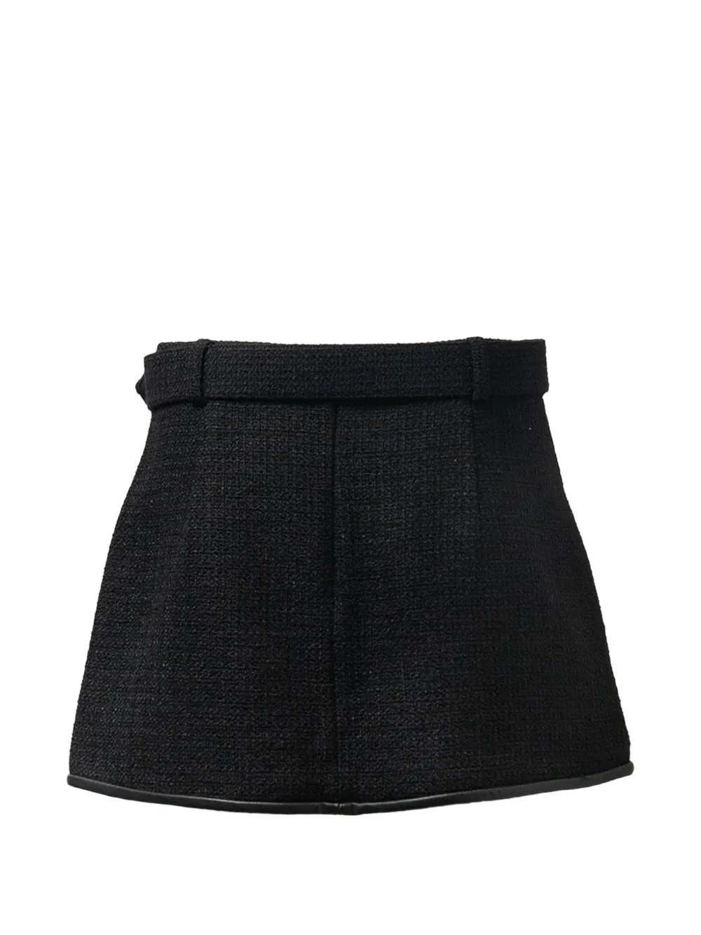 Self-Portrait boucle belted mini skirt - Nero