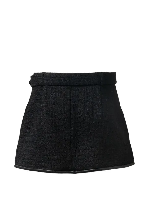 Self-Portrait boucle belted mini skirt