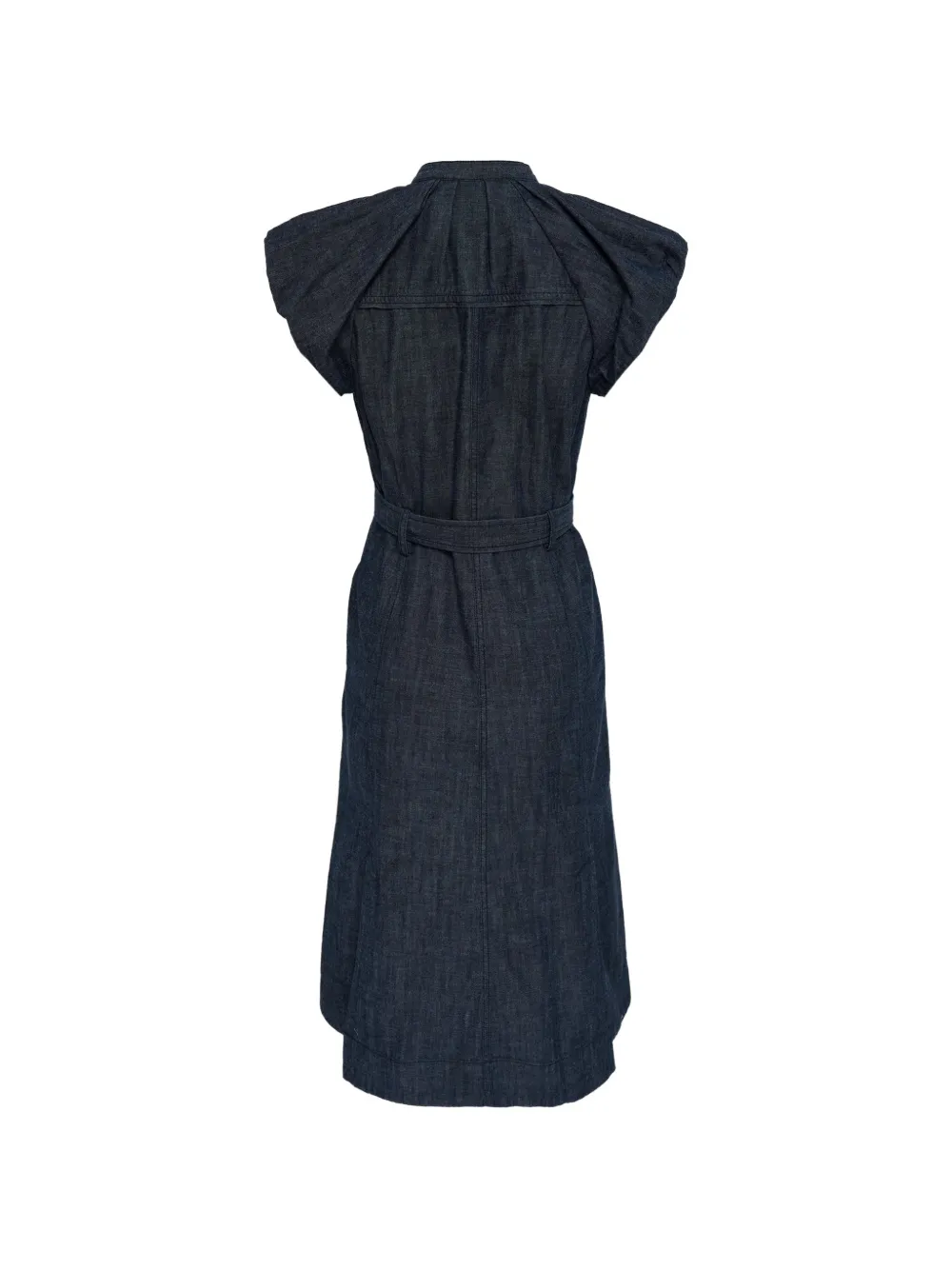 Puff-Sleeve Denim Shirt Dress