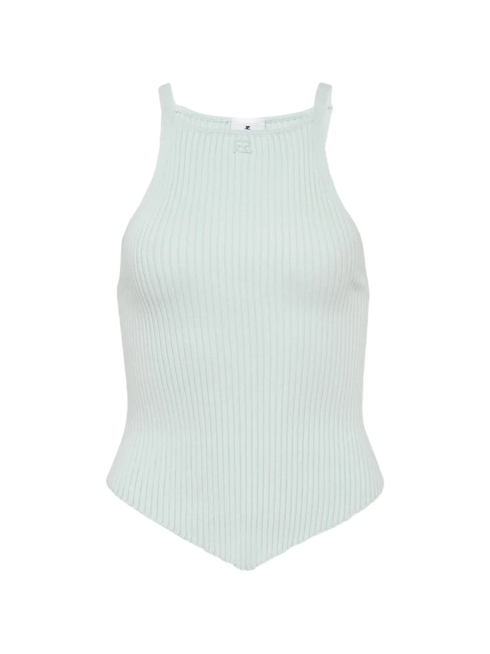 Courrèges pointy rib knit top - Verde