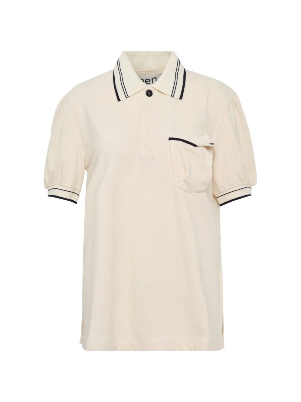 Open YY chest-pocket polo top - Toni neutri