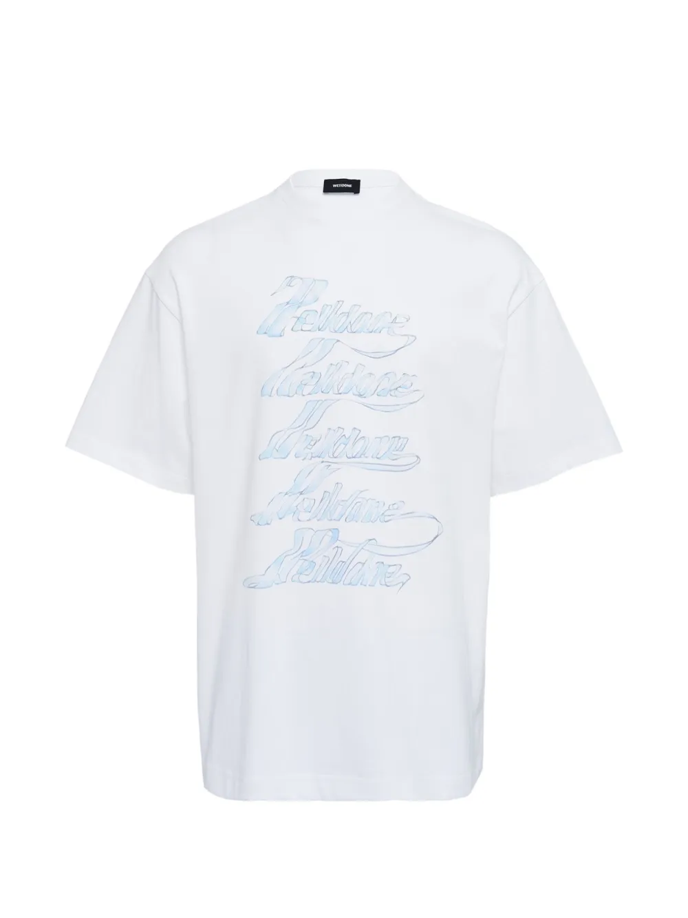 We11done 로고 디테일 리본 티셔츠 | 화이트 | Image 1