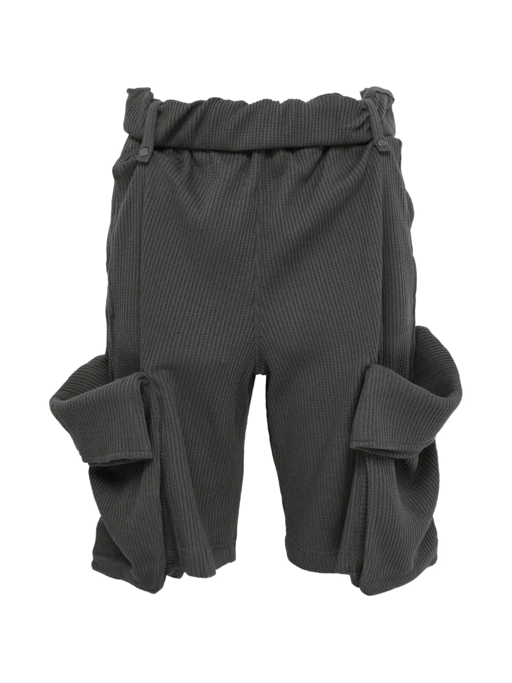 Open YY rolled waffle cargo shorts - Grigio