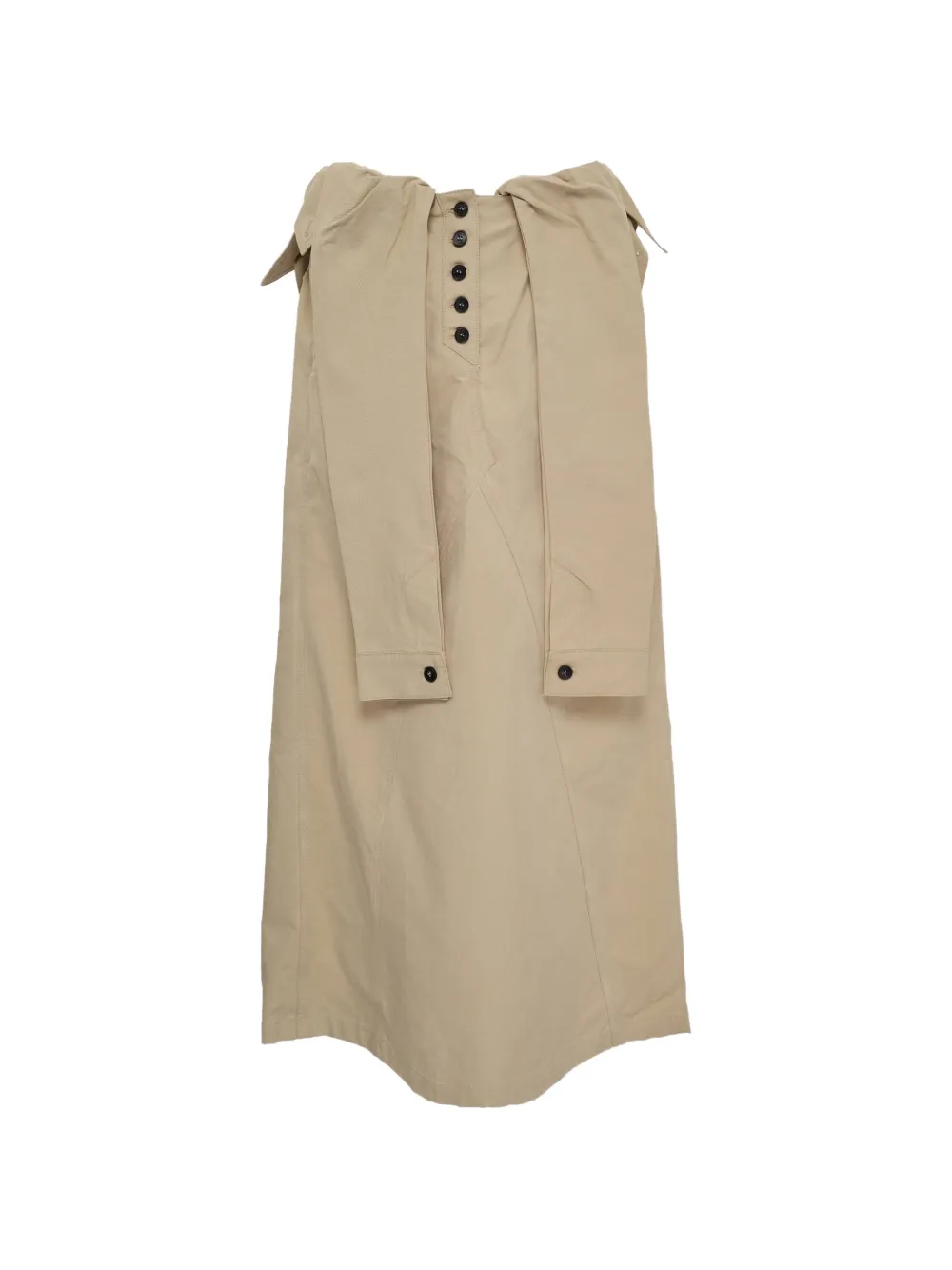 Open YY wrap trench midi skirt - Toni neutri