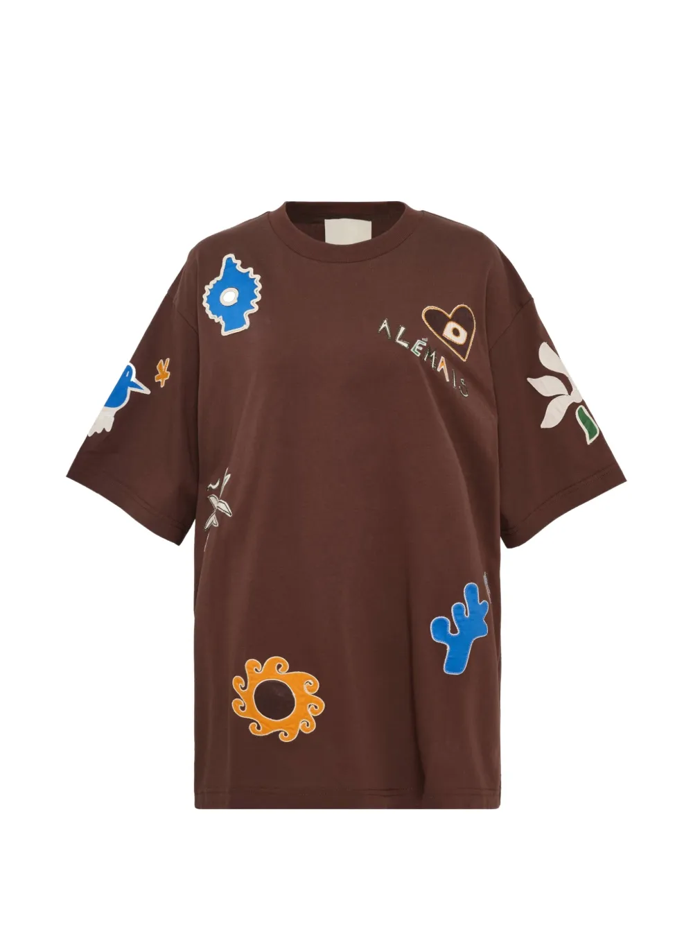ALEMAIS Sirocco embroidered T-shirt - Marrone