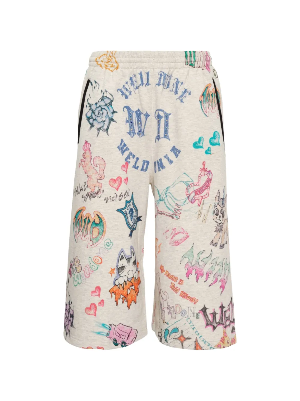 We11done doodle printed shorts - Toni neutri