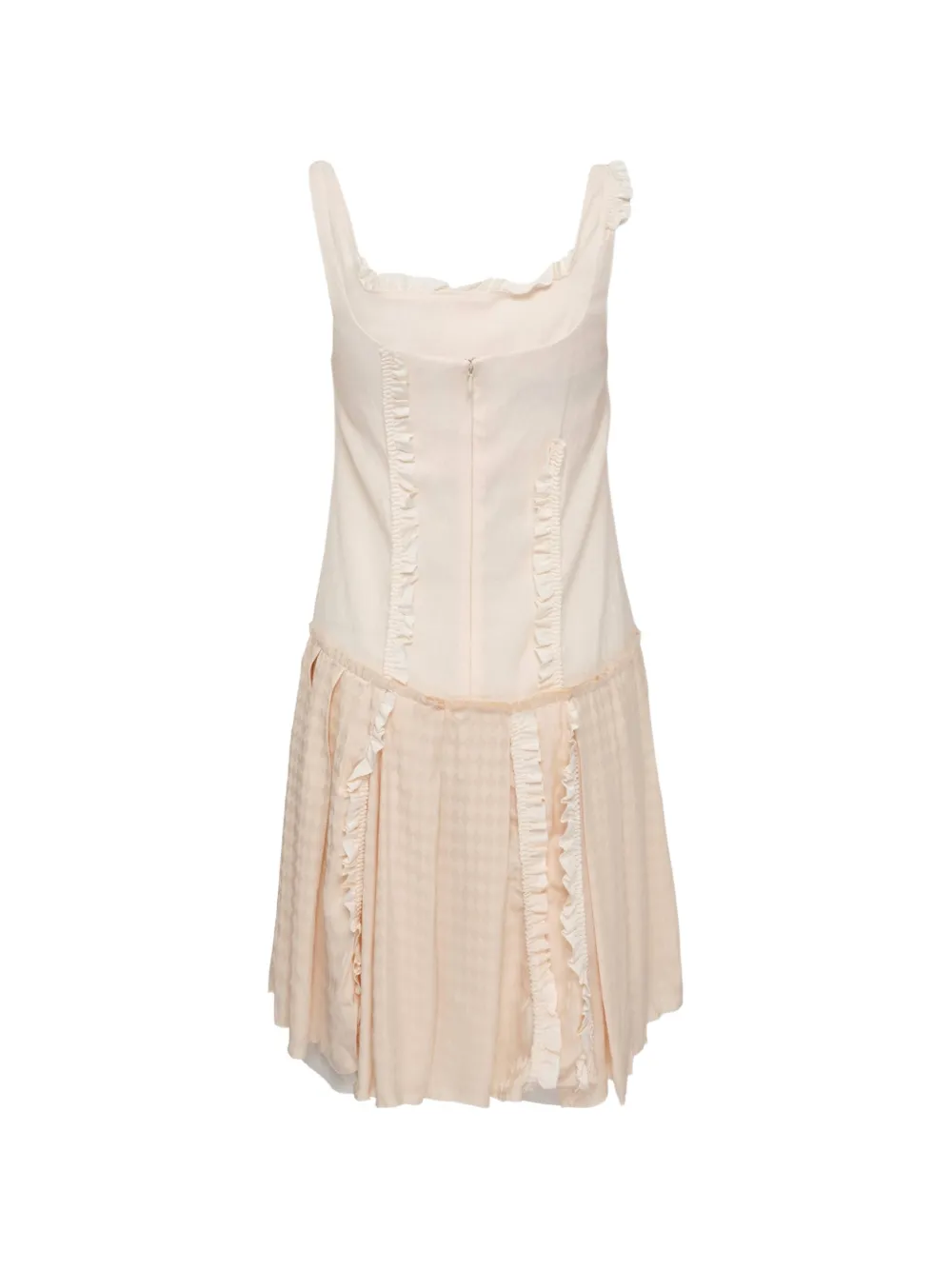  Open Yy Flapper Ruffled Pleated Mini Dress - Neutrals 