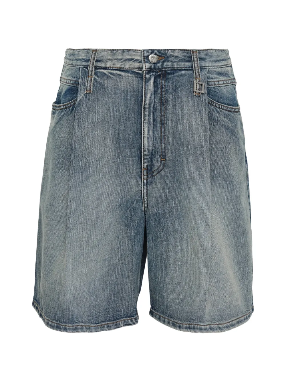 Wooyoungmi pleated-detail denim shorts - Blau