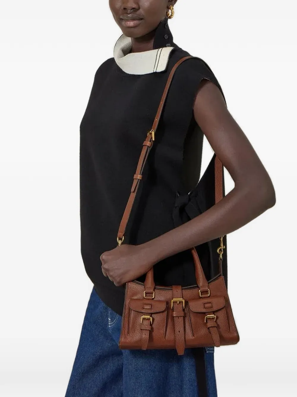Mulberry Roxanne mini-schoudertas met gesp Bruin