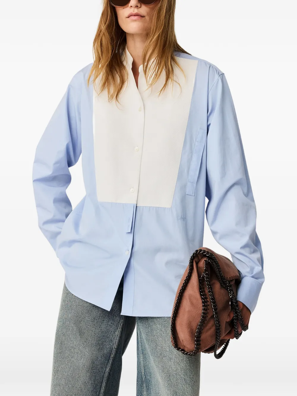 Stella McCartney Katoenen overhemd met lange mouwen Blauw