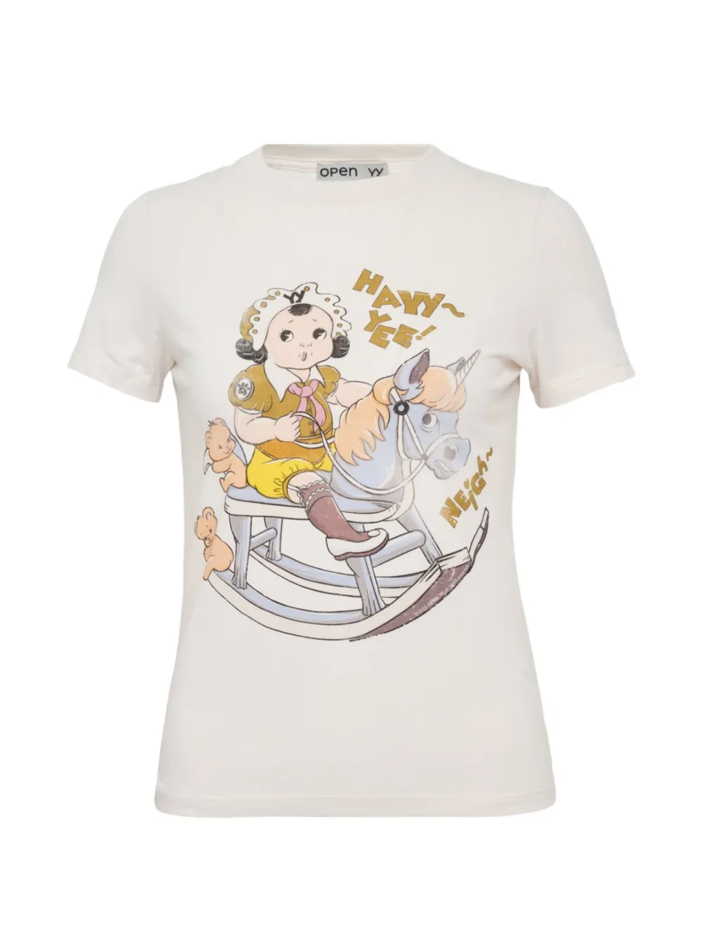 Open YY Rocking Baby T-shirt - Toni neutri