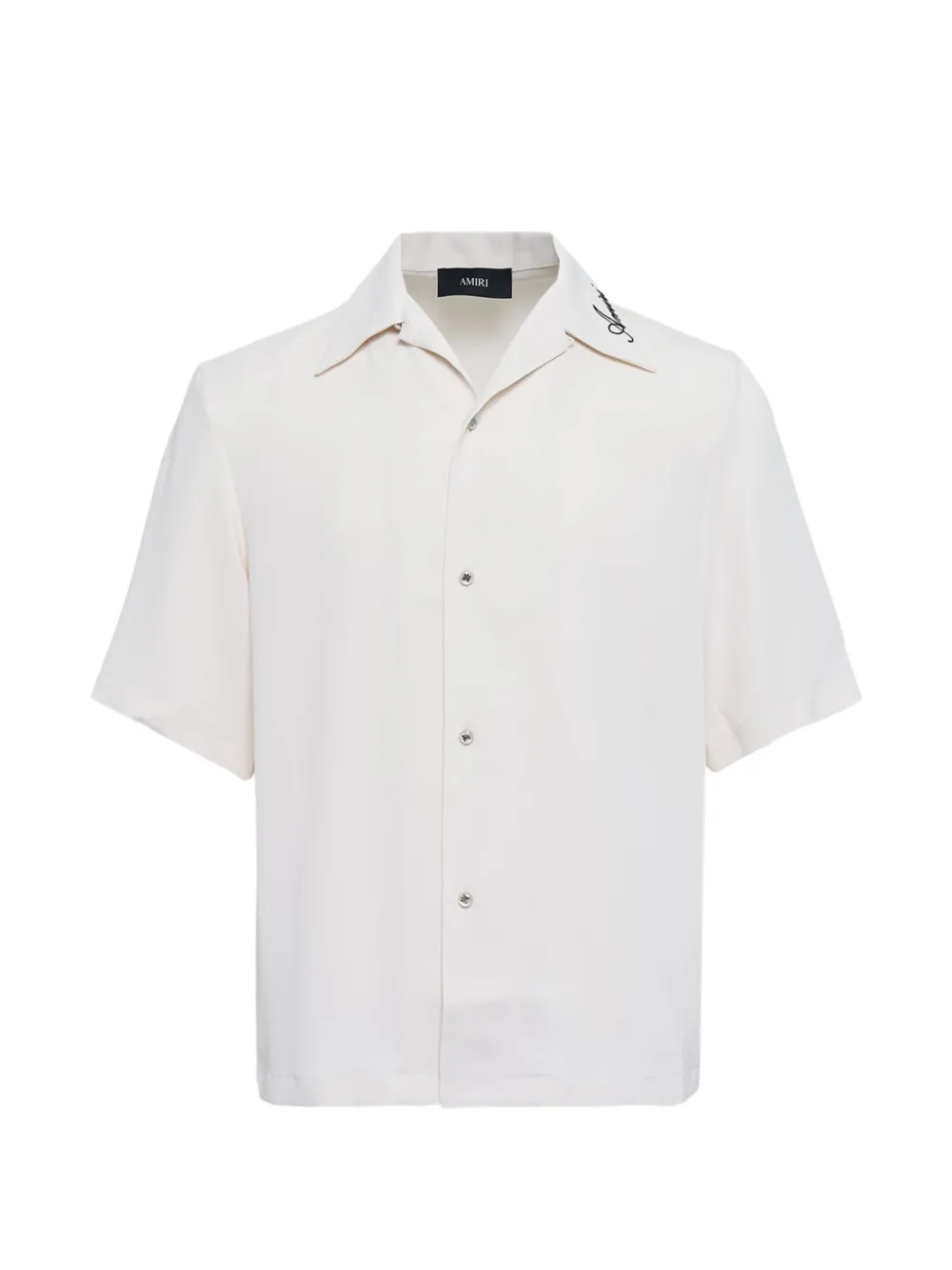 Amiri Logo Camp-collar Shirt In Neutral