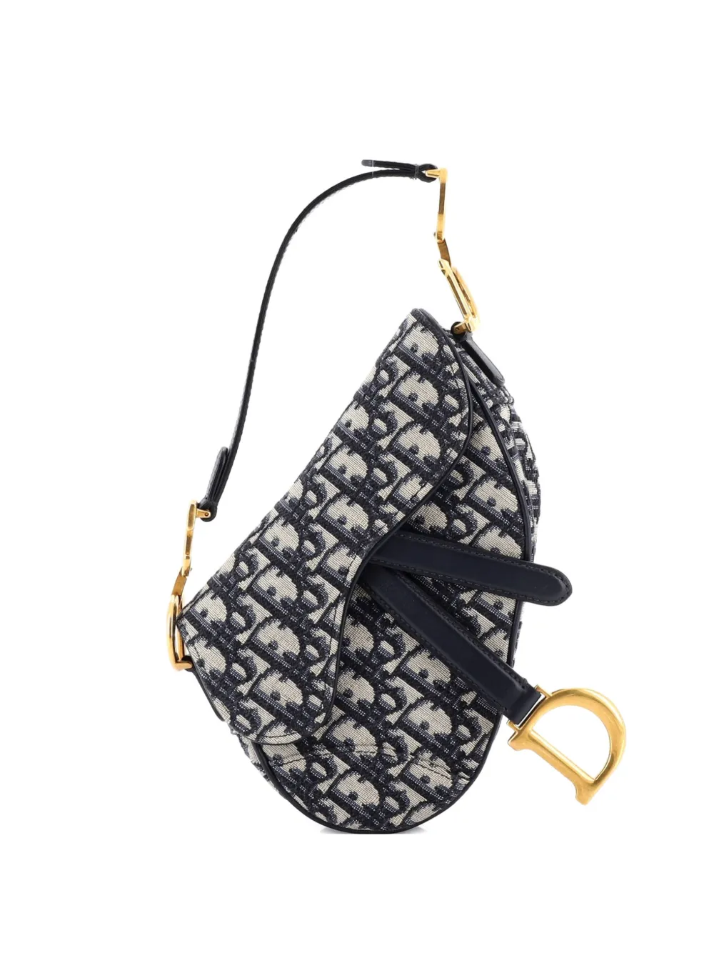 Christian Dior Pre-Owned Saddle Handbag Oblique Canvas Mini shoulder bag - Blu