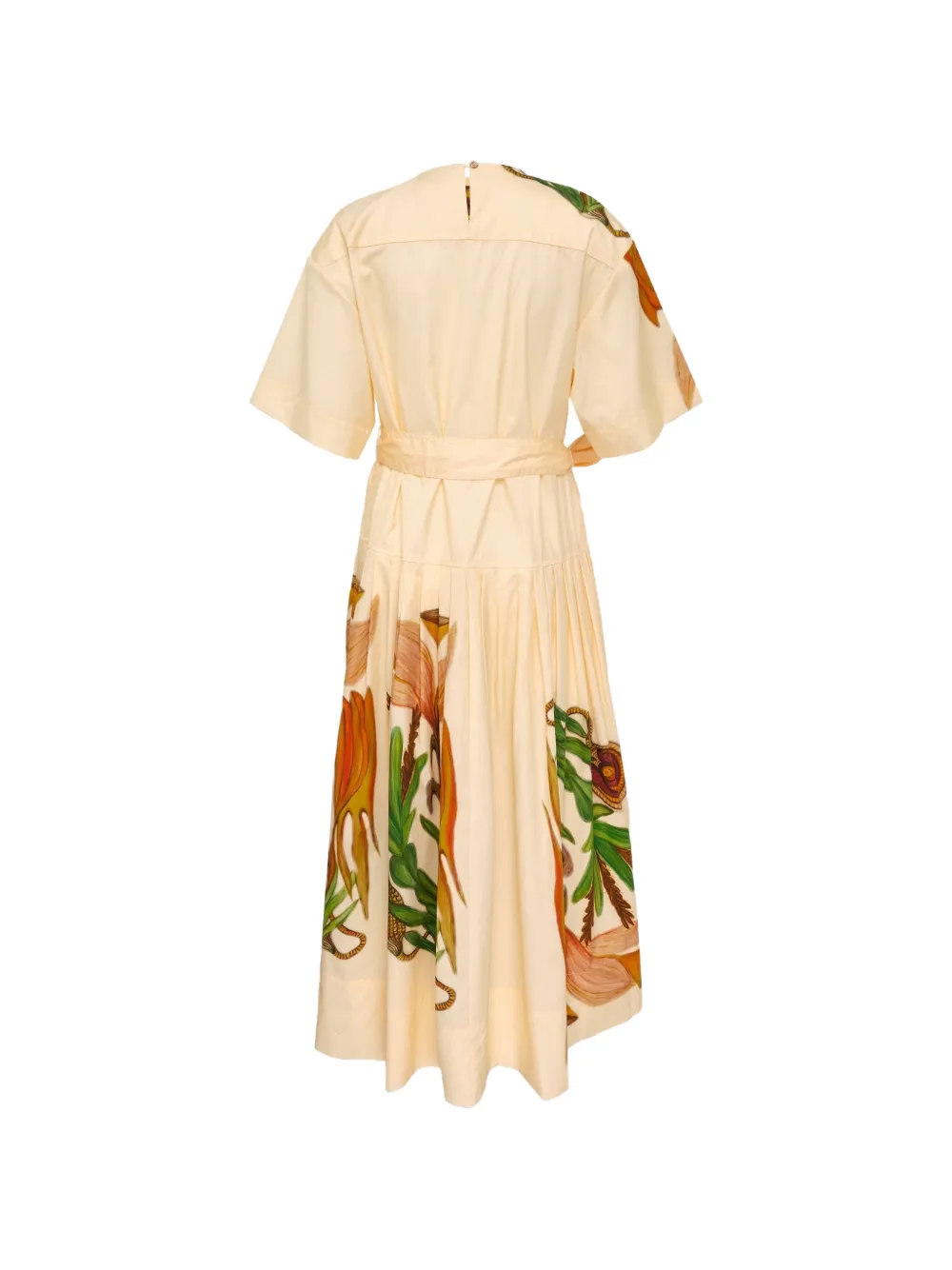 Ulla Johnson Aniline katoenen midi-jurk met verlaagde taille Beige