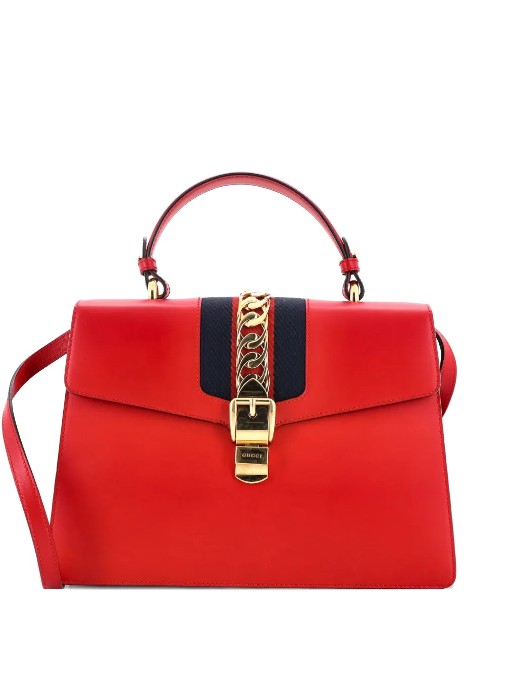 Gucci Pre-Owned Sylvie Top Handle Bag Leather Medium satchel - Rosso