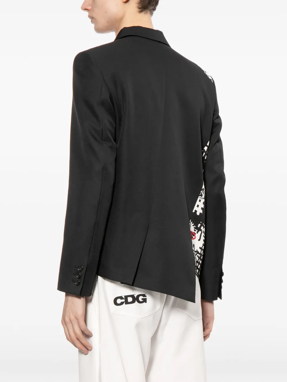 Black Comme Des Garçons Asymmetrische blazer Zwart