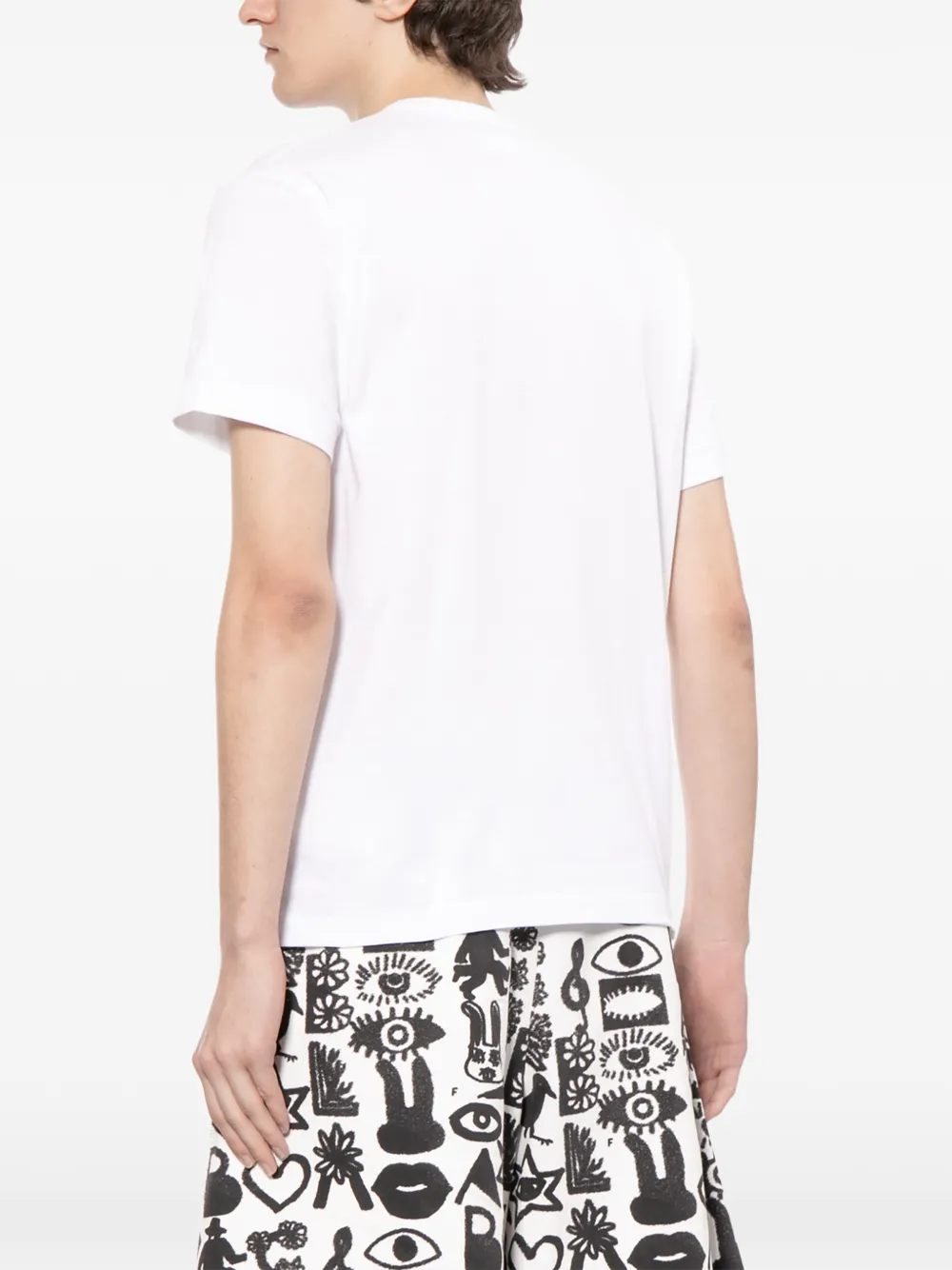 Black Comme Des Garçons T-shirt met ronde hals en grafische print Wit