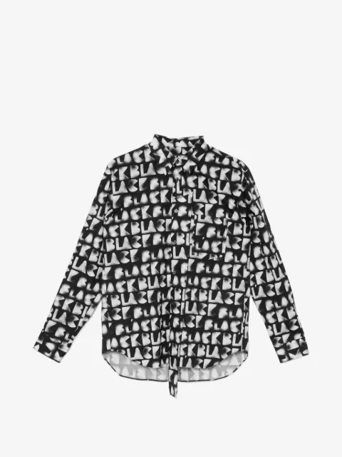 Black Comme Des Garçons camisa manga larga con logo estampado